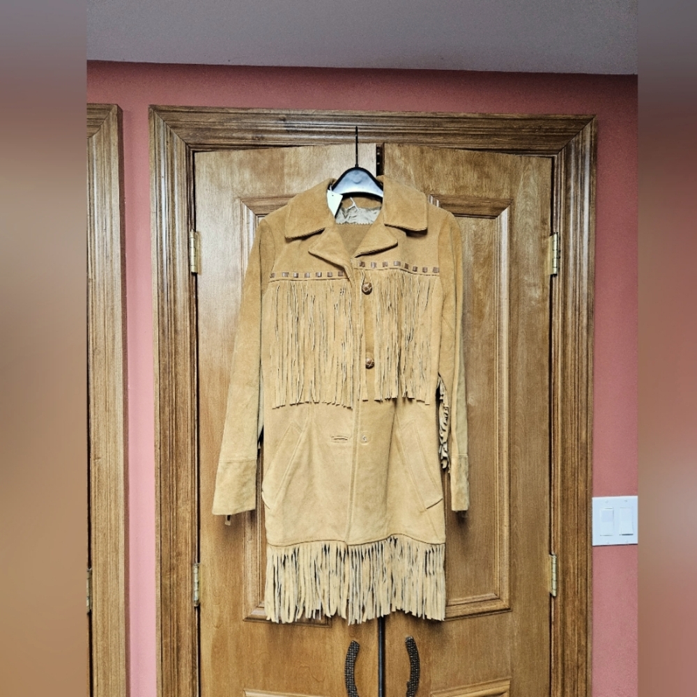 Genuine Leather Western Fringe Jacket